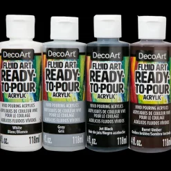 Set de 4 Pinturas Fluid Art Neutral DecoArt