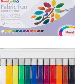Set de 12 pinturas líquidas textiles Pentel