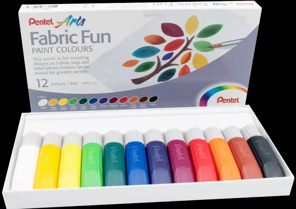 Set de 12 pinturas líquidas textiles Pentel