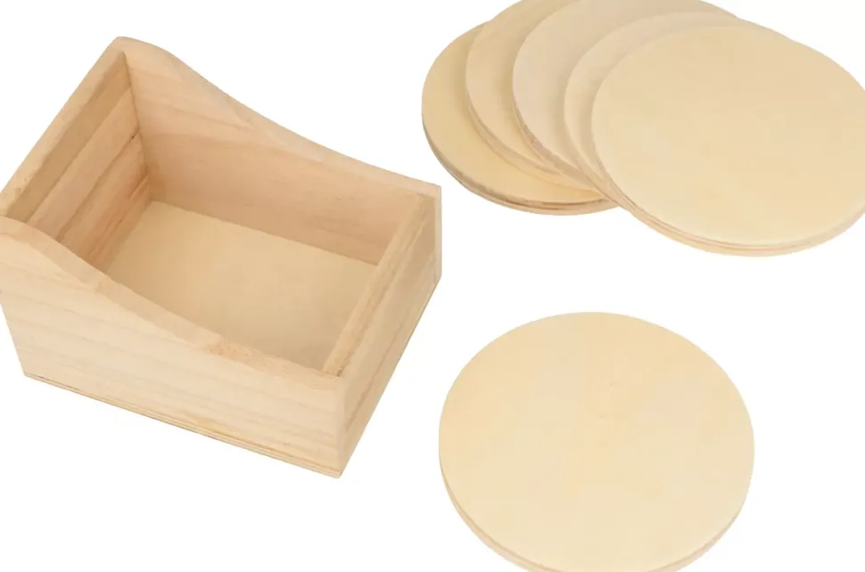 Set de 6 Posavasos de Madera Redondos Artemio
