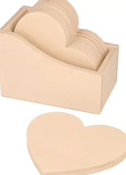 Set de 6 Posavasos de Madera Corazones Artemio