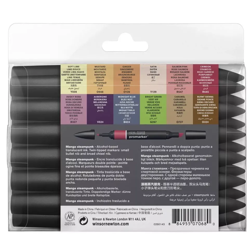 Set de 12+1 Promarker Manga Steampunk Winsor & Newton