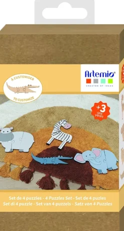 Set de 4 Puzzles de Madera Safari Artemio