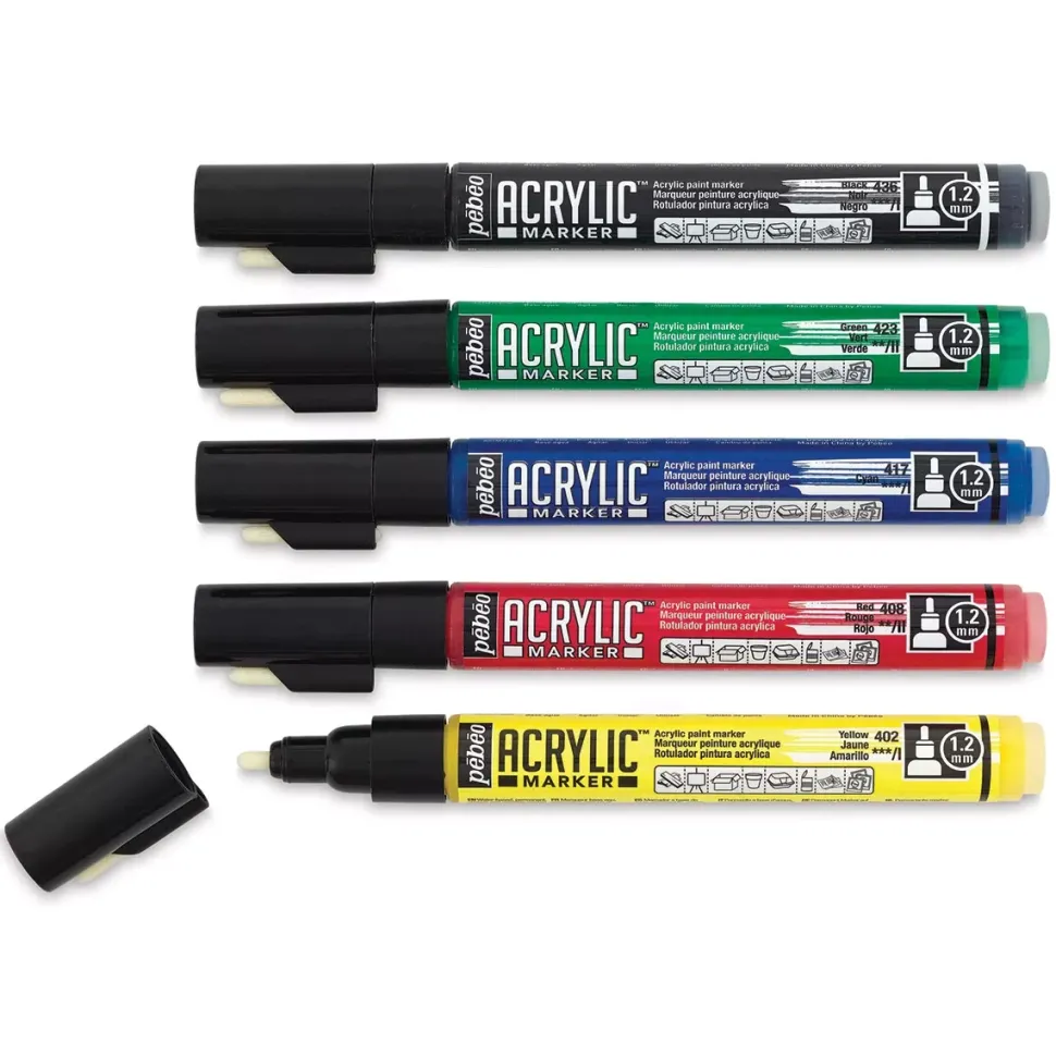 Set de 5 Rotuladores Acrílicos Permanentes Pebeo
