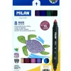 Set de 8 rotuladores bicolor Maxi Milan