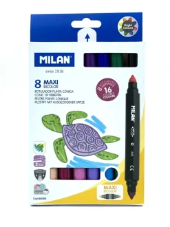 Set de 8 rotuladores bicolor Maxi Milan