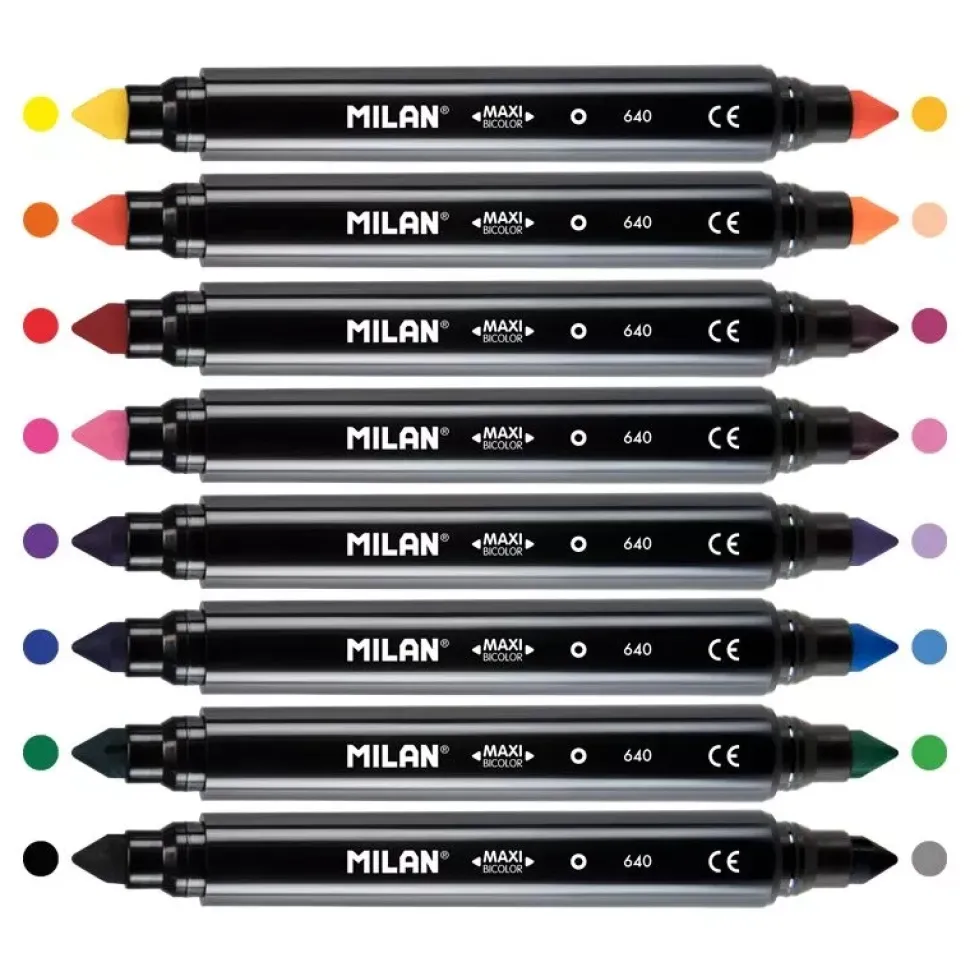 Set de 8 rotuladores bicolor Maxi Milan