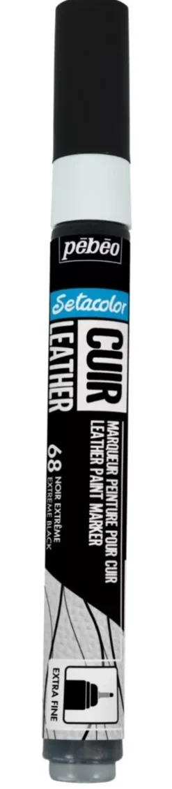 Set de 2 Rotuladores Blanco y Negro Setacolor Cuero Pebeo