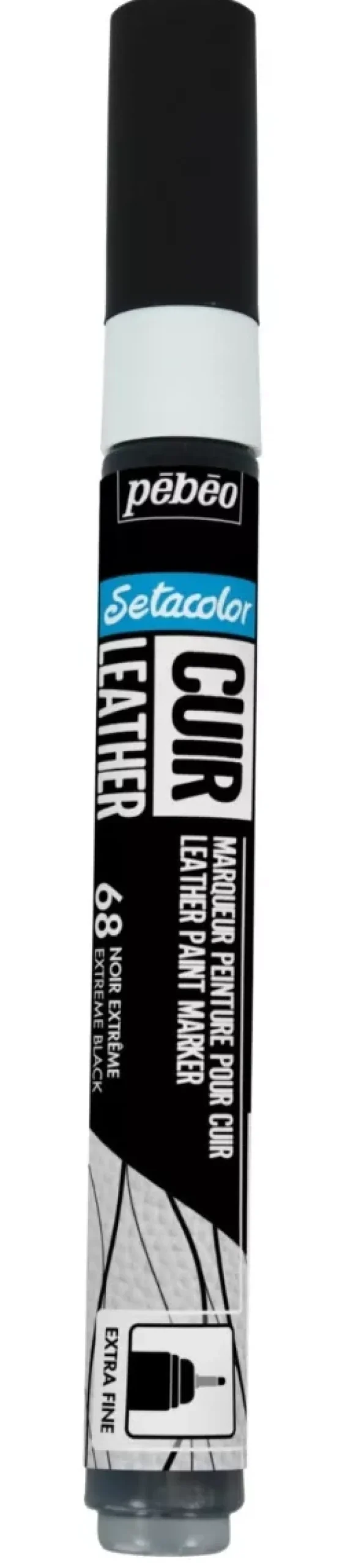 Set de 2 Rotuladores Blanco y Negro Setacolor Cuero Pebeo