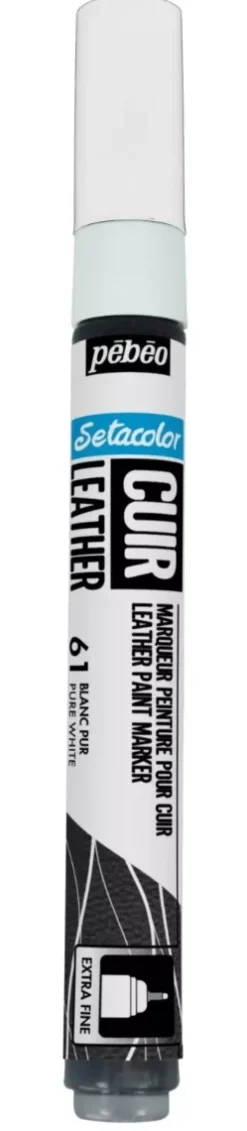 Set de 2 Rotuladores Blanco y Negro Setacolor Cuero Pebeo