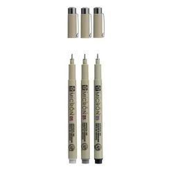 Set de 3 Rotuladores Calibrados grises Sakura Pigma Micron