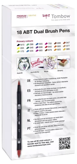 Set de 18 rotuladores Dual Brush Colores Primarios Tombow