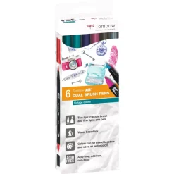 Set de 6 rotuladores Dual Brush Colores Vintage Tombow
