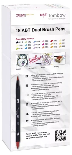 Set de 18 rotuladores Dual Brush Colores Secundarios Tombow