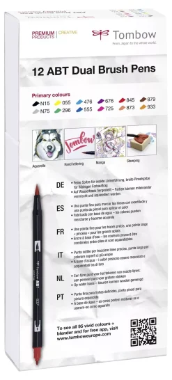 Set de 12 rotuladores Dual Brush Colores Primarios Tombow