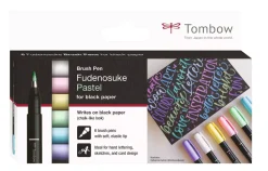 Set de 6 Rotuladores Fudenosuke Punta Blanda Tombow