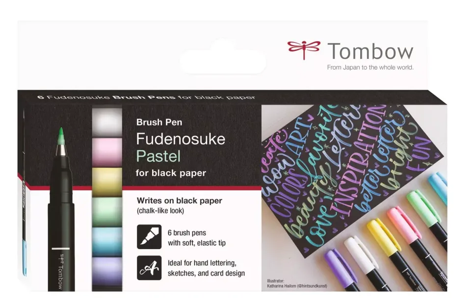 Set de 6 Rotuladores Fudenosuke Punta Blanda Tombow