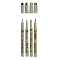 Set de 4 Rotuladores grises Sakura Pigma Micron