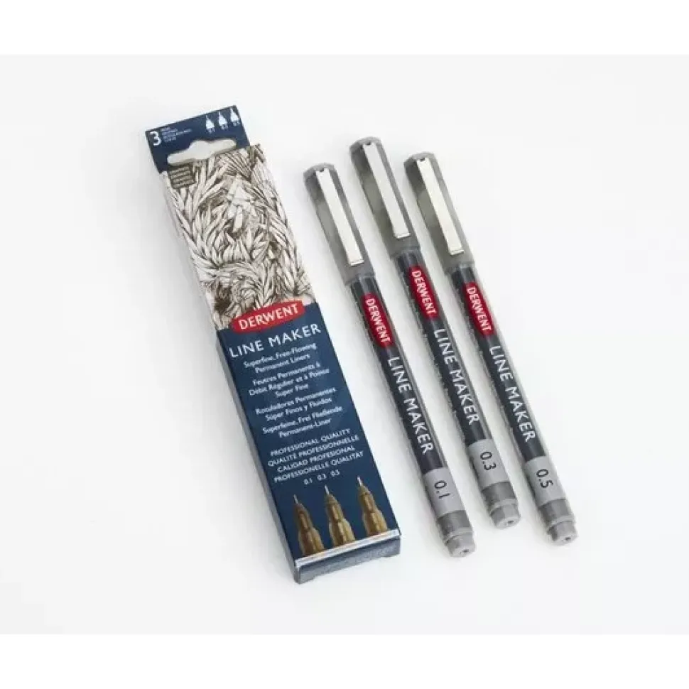 Set de 3 Rotuladores Line Maker Grafito Derwent
