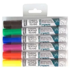 Set de 6 rotuladores para tela claras Textile Setacolor Pebeo