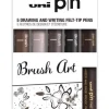 Set de 5 rotuladores pincel Brush Art Pin Uni-Ball