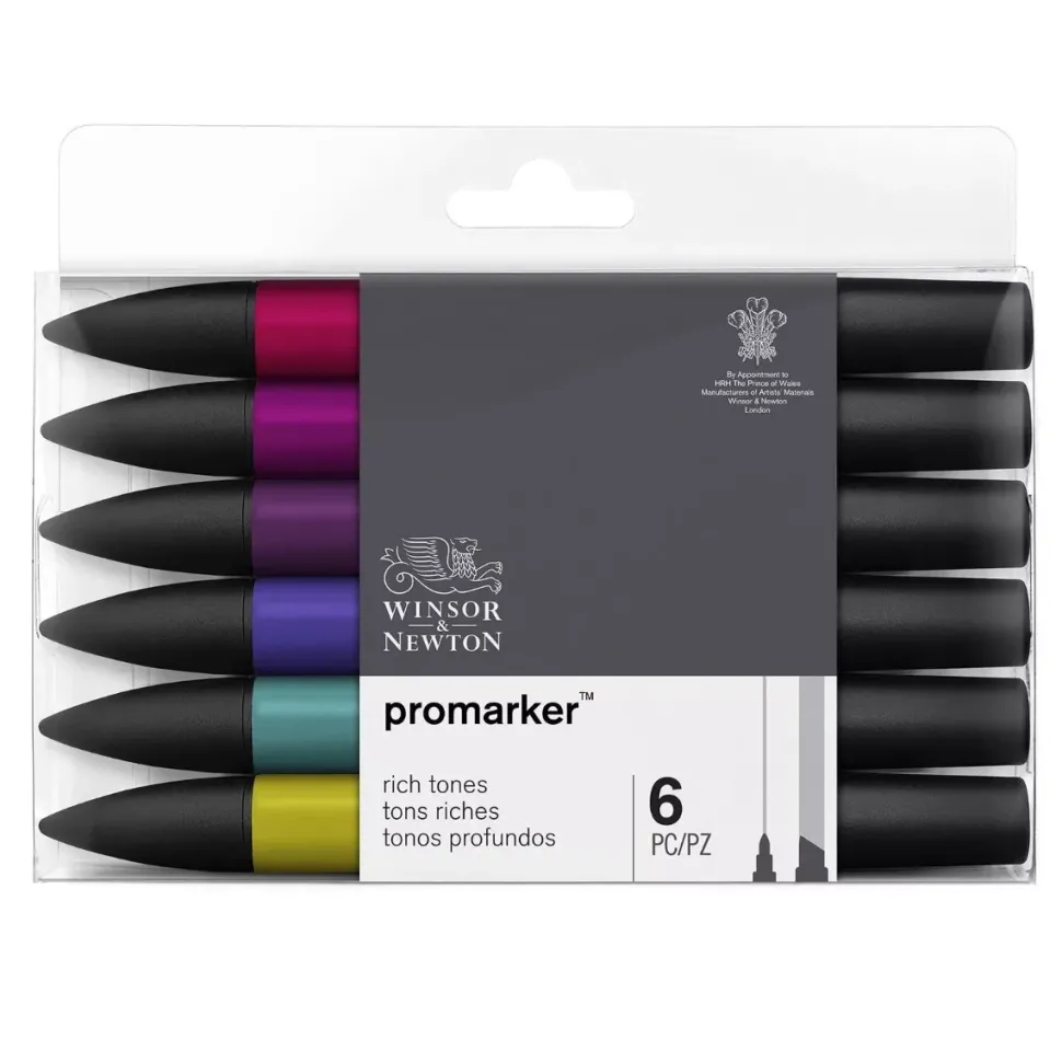 Set de 6 Rotuladores Promarker Tonos Profundos Winsor and Newton