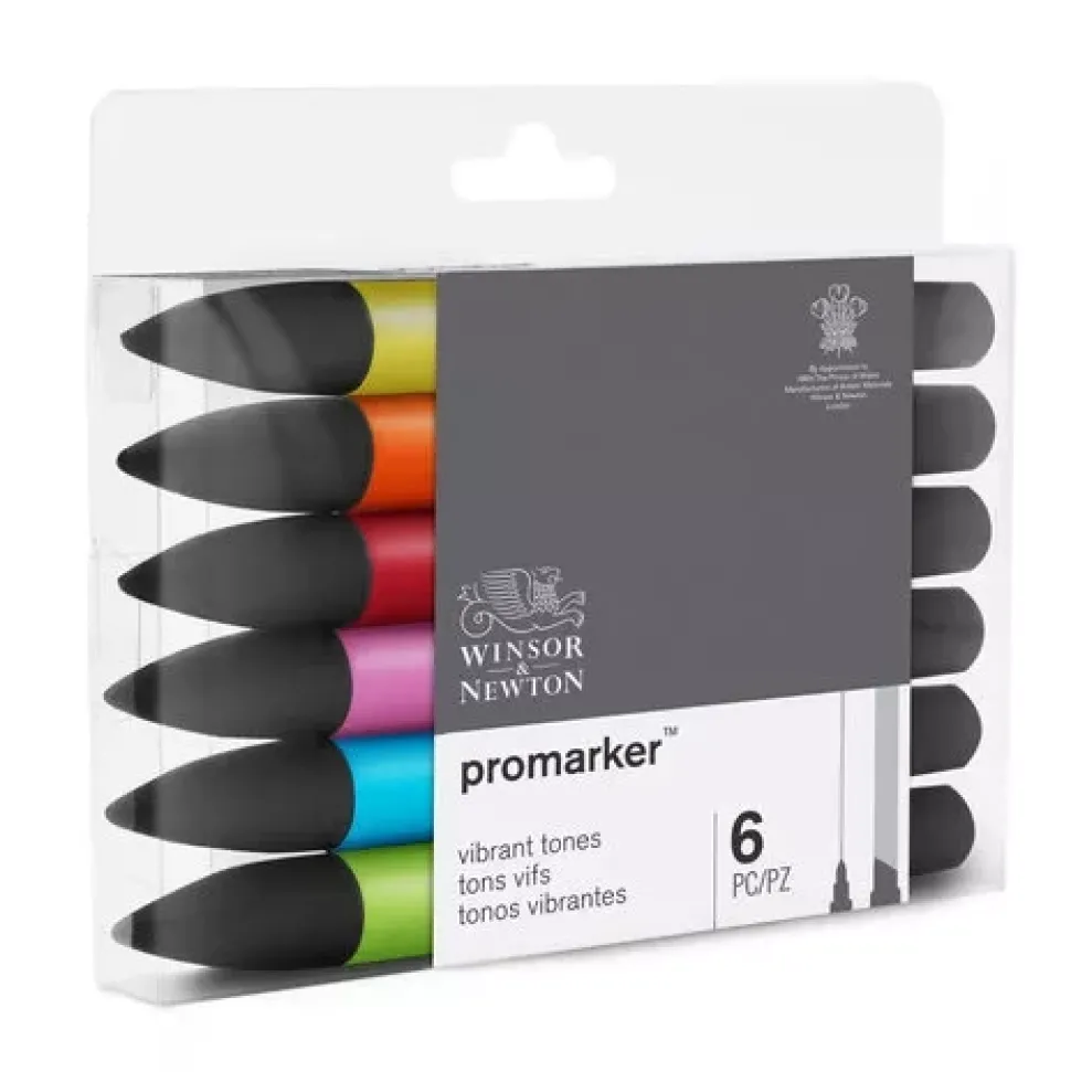 Set de 6 Rotuladores Promarker Colores Vibrantes Winsor and Newton