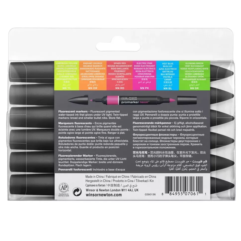 Set de 6 Rotuladores Promarker Neón Winsor & Newton