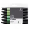 Set de 6 Rotuladores Promarker Tonos Verdes Winsor & Newton