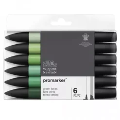 Set de 6 Rotuladores Promarker Tonos Verdes Winsor & Newton