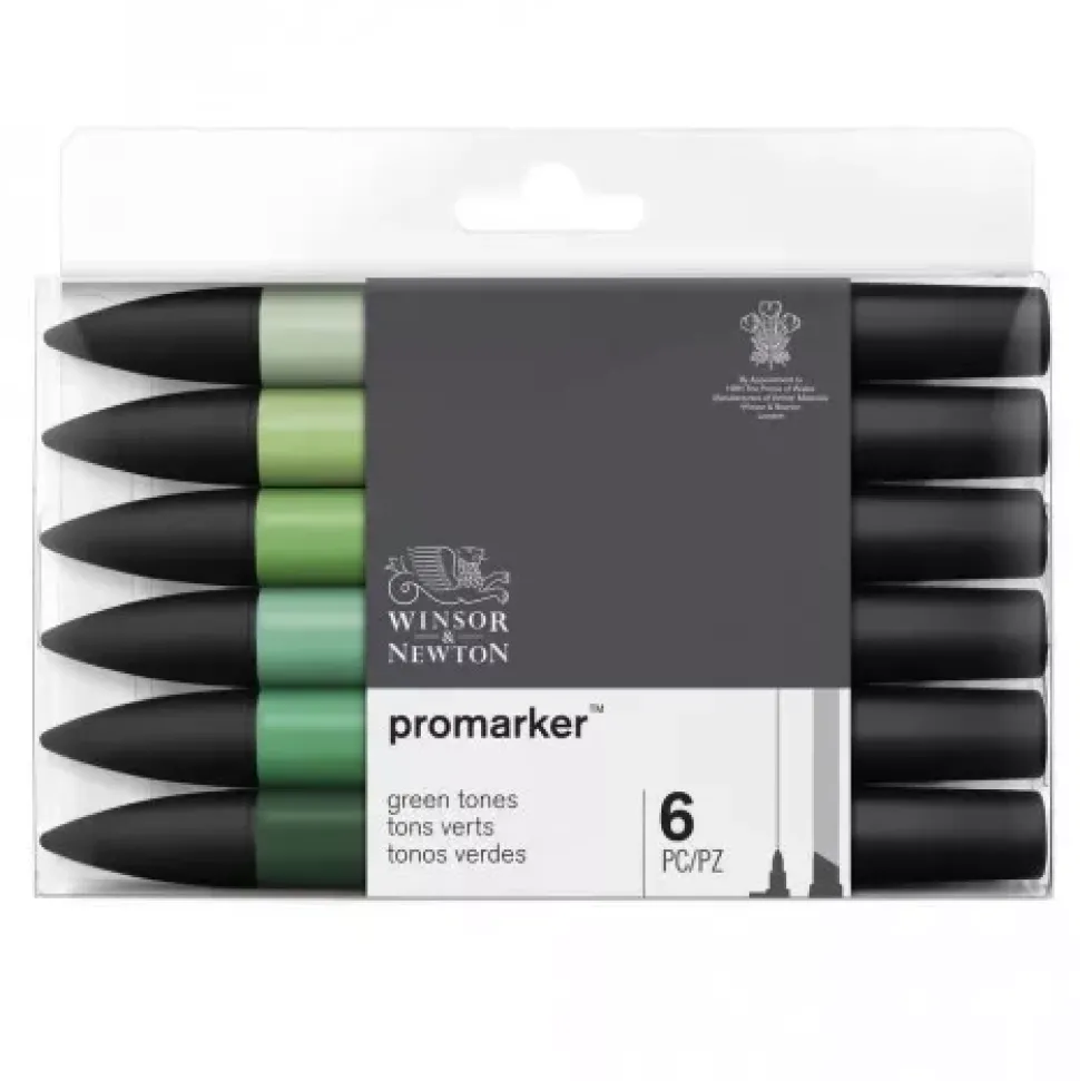 Set de 6 Rotuladores Promarker Tonos Verdes Winsor & Newton