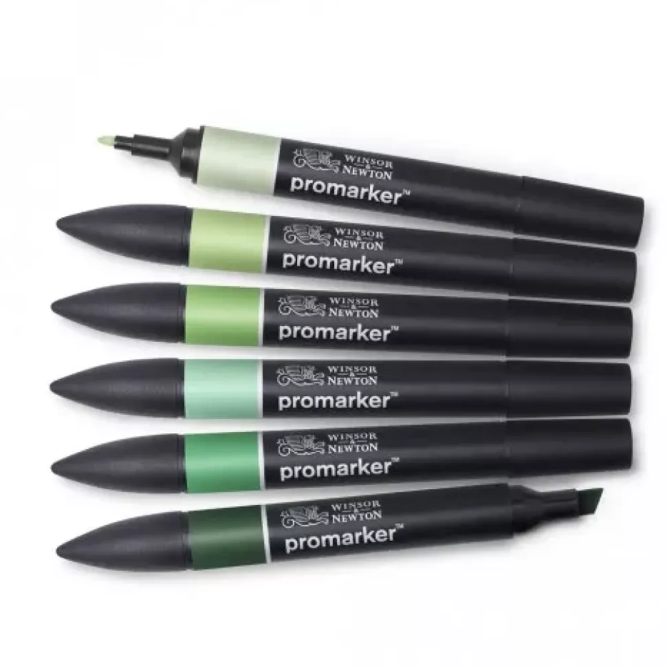 Set de 6 Rotuladores Promarker Tonos Verdes Winsor & Newton
