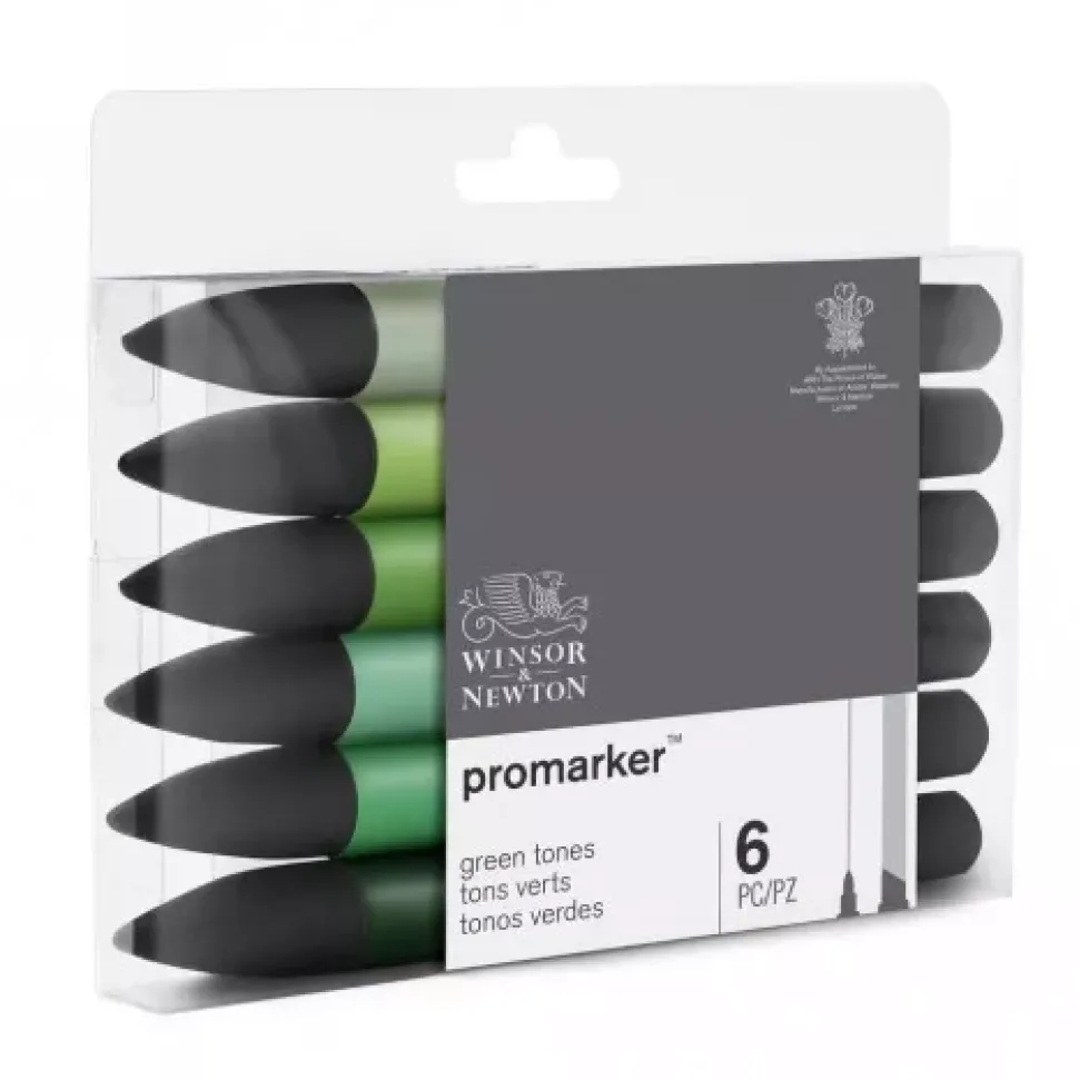 Set de 6 Rotuladores Promarker Tonos Verdes Winsor & Newton