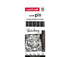Set de 5 rotuladores Scketching Pin Uni-Ball