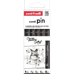 Set de 5 rotuladores Tattoo Art Pin Uni-Ball