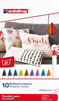 Set de 10 Rotuladores Textiles Edding