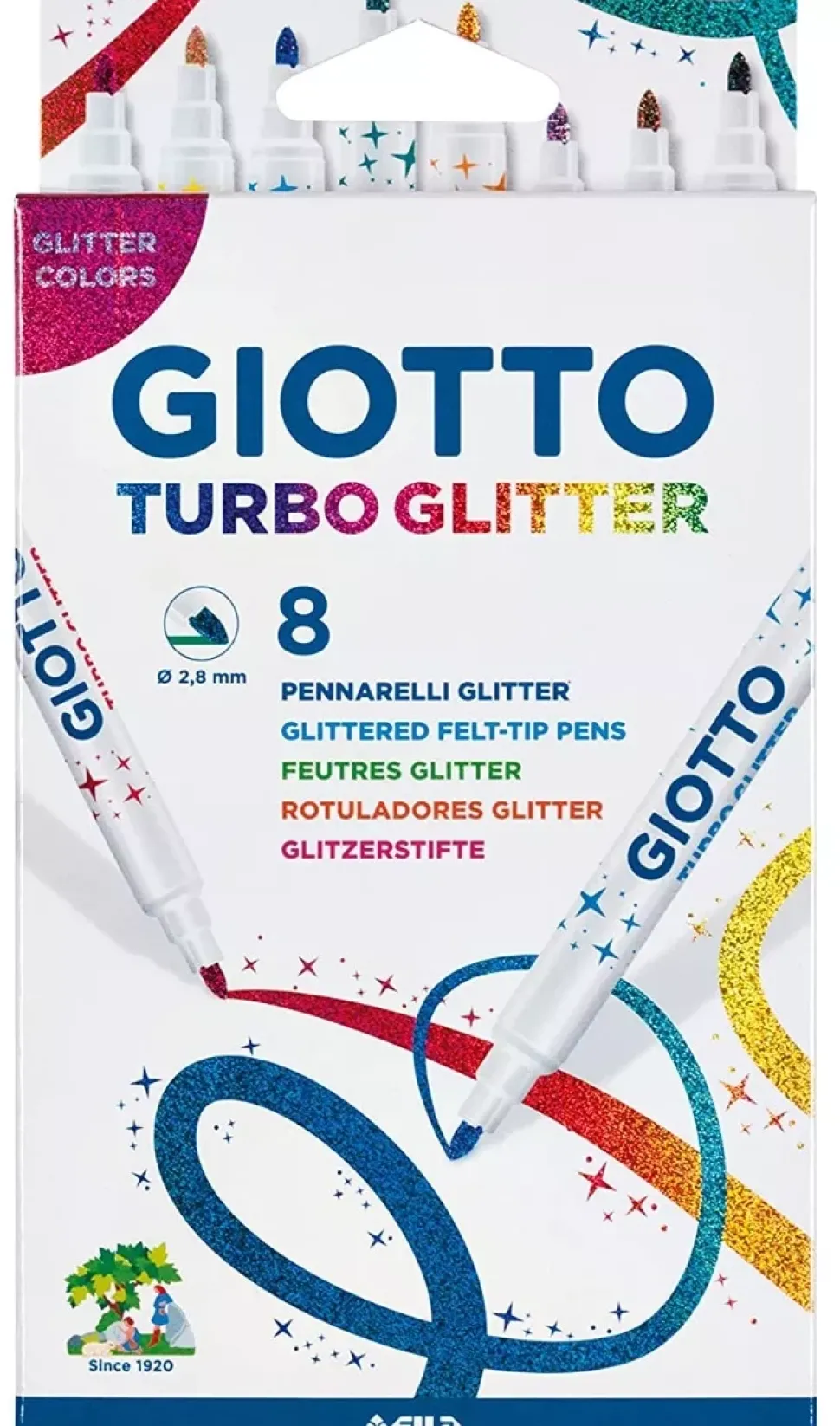 Set de 8 Rotuladores Turbo Glitter Giotto