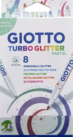 Set de 8 Rotuladores Turbo Glitter Pastel Giotto