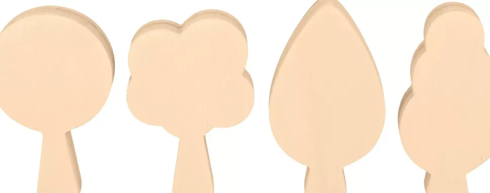 Set de 4 Siluetas de Madera Árboles Artemio