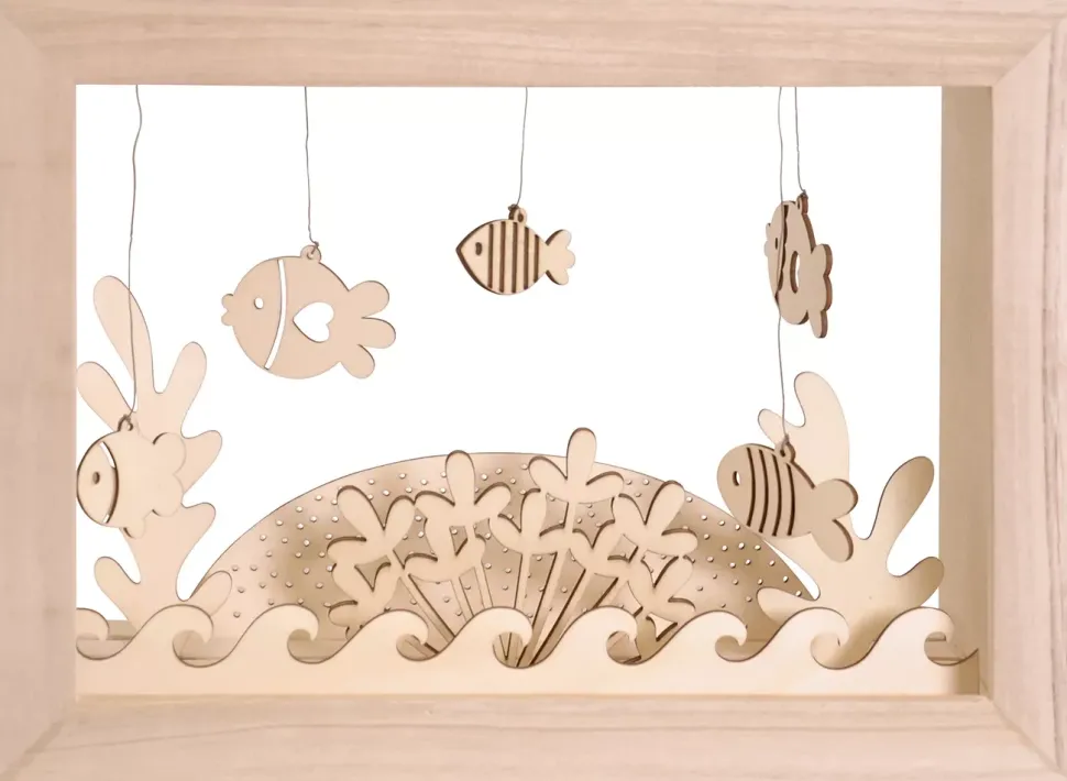 Set de 10 Siluetas de Madera Peces Artemio