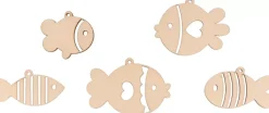 Set de 10 Siluetas de Madera Peces Artemio