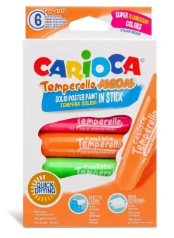 Set de 6 témperas neón sólidas Temperello Carioca