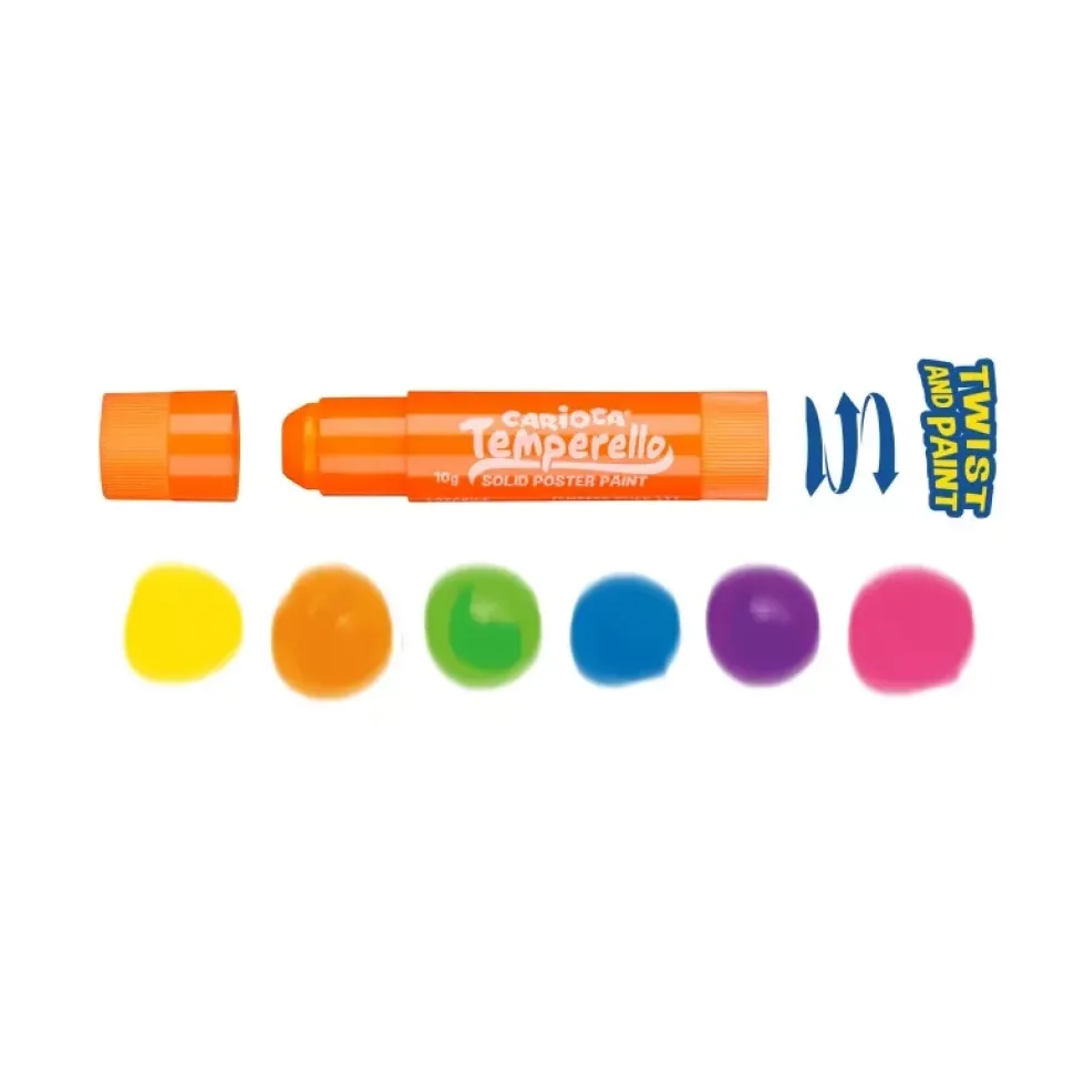 Set de 6 témperas neón sólidas Temperello Carioca