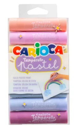Set de 6 témperas pastel sólidas Temperello Carioca