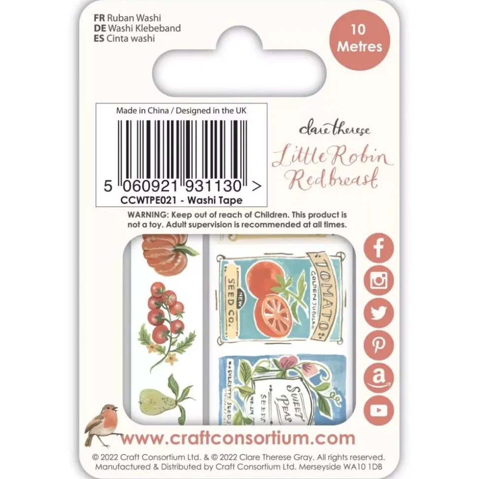 Set de 2 Washi Tapes Little Robin Redbreast Craft Consortium