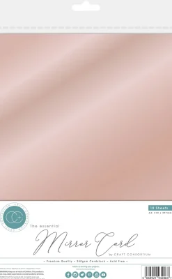Set de cartulinas metalizadas The Essential Mirror Card Rose Gold Craft Consortium