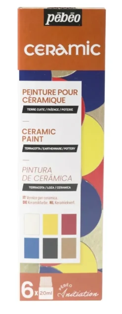 Set de Iniciación Ceramic 6 Pinturas para Cerámica y Vidrio Pebeo 20ml