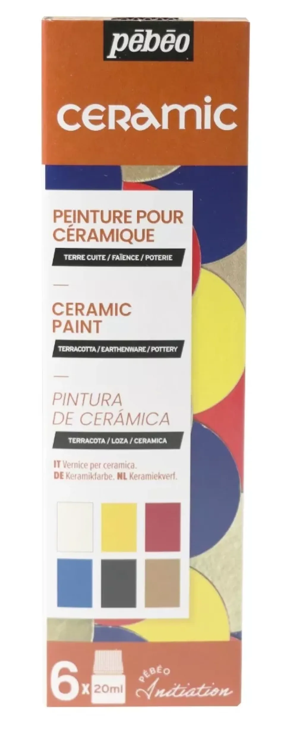 Set de Iniciación Ceramic 6 Pinturas para Cerámica y Vidrio Pebeo 20ml