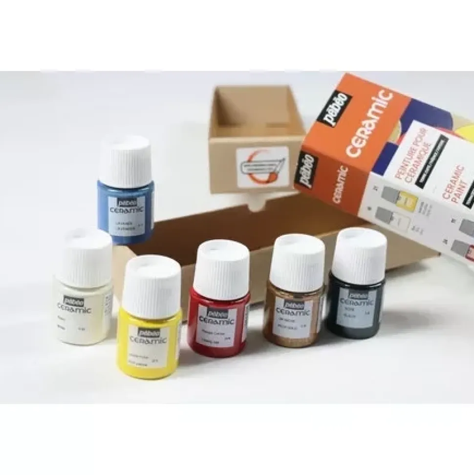 Set de Iniciación Ceramic 6 Pinturas para Cerámica y Vidrio Pebeo 20ml
