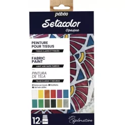 Set de Iniciación Setacolor 12 Pinturas tela opacas tela Pebeo 20ml